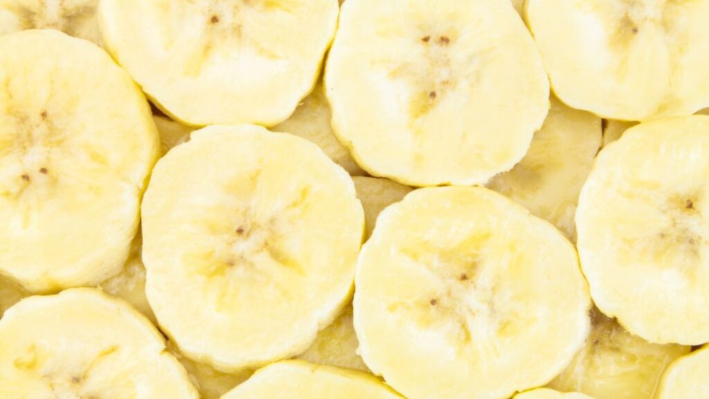 Sliced Banana rich in potassium