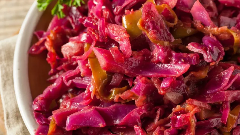 Red cabbage and apples