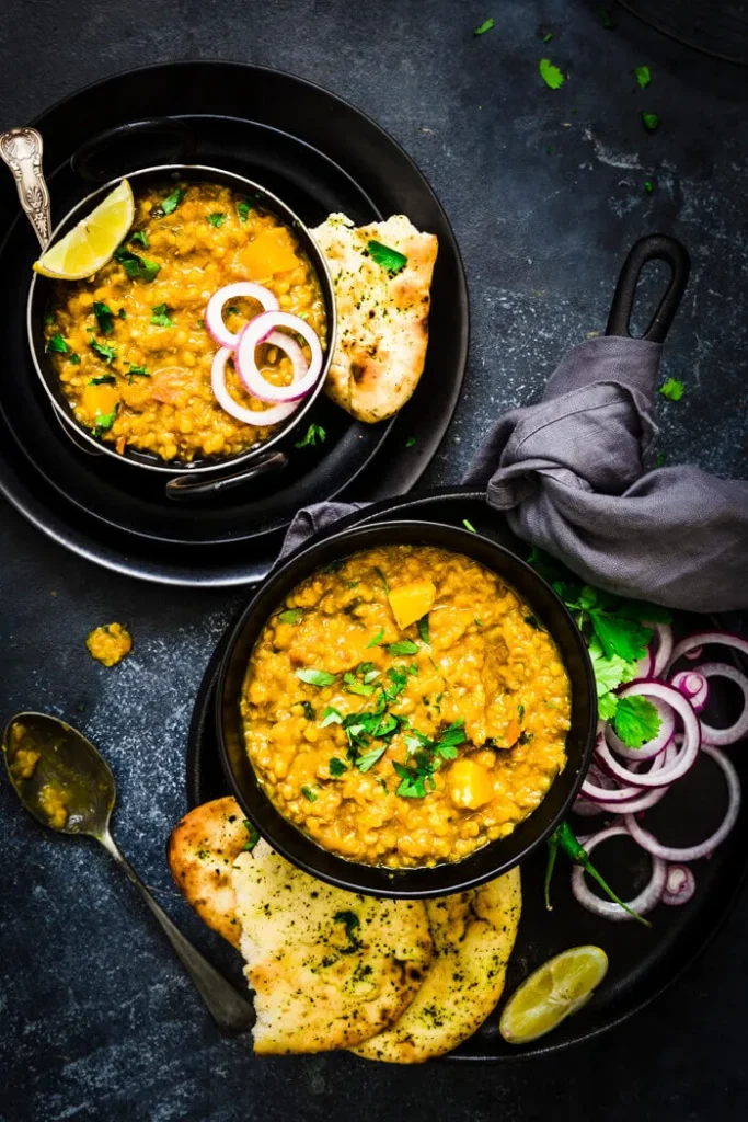 red lentil butternut squash dal