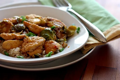 Spicy Asian Chicken with Brussels Sprouts