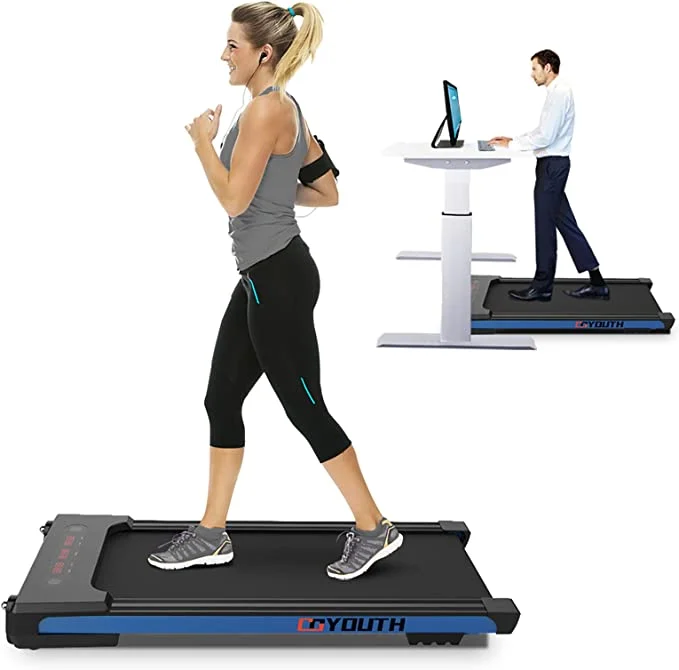 GOYOUTH 2 in 1 Under Desk Electric Treadmill Motorized Exercise Machine with Wireless Speaker,_jpg